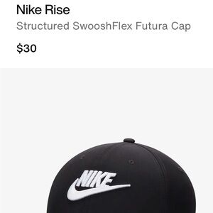 Brand New Nike Rise Hats. Colors Black and White Size S/M